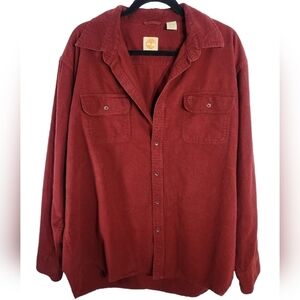 Timberland Red Long Sleeve Button Up Shirt Size XL